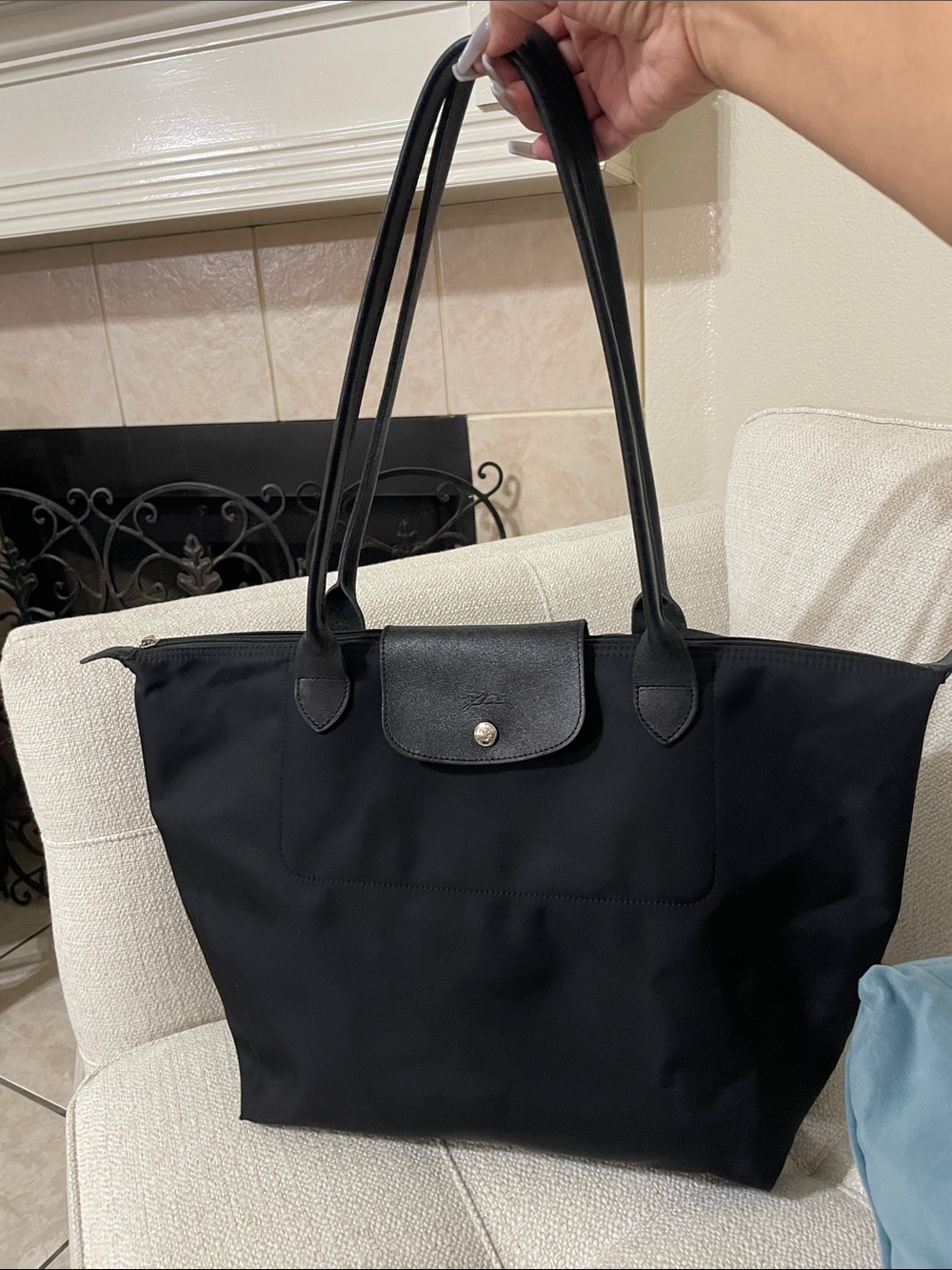 Classic Black Tote Bag with Double Shoulder Straps